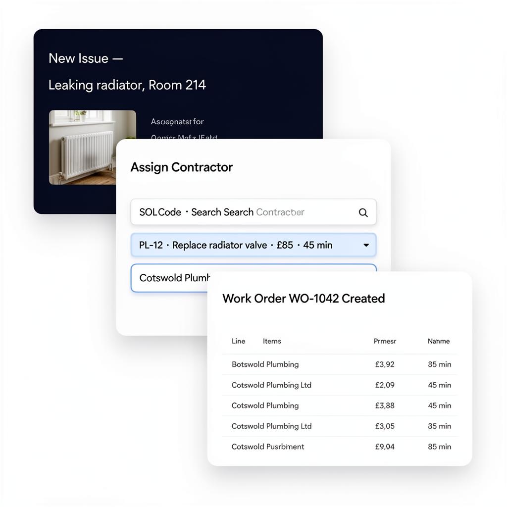 HotelVitals work order assignment flow